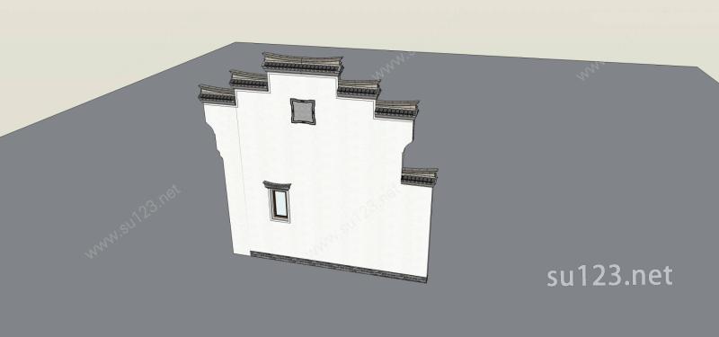 建筑构件-马头墙SU模型下载草图大师sketchup模型