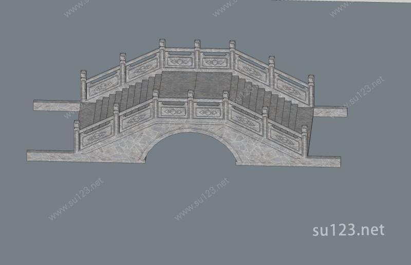 石拱桥SU模型下载草图大师sketchup模型