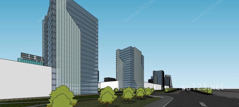 温江农科城城市规划SU模型下载草图大师sketchup模型
