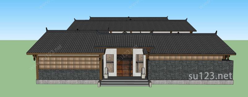 中式古建商业楼SU模型下载草图大师sketchup模型