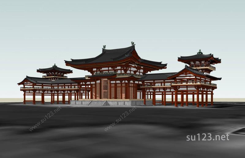 日式景观建筑SU模型