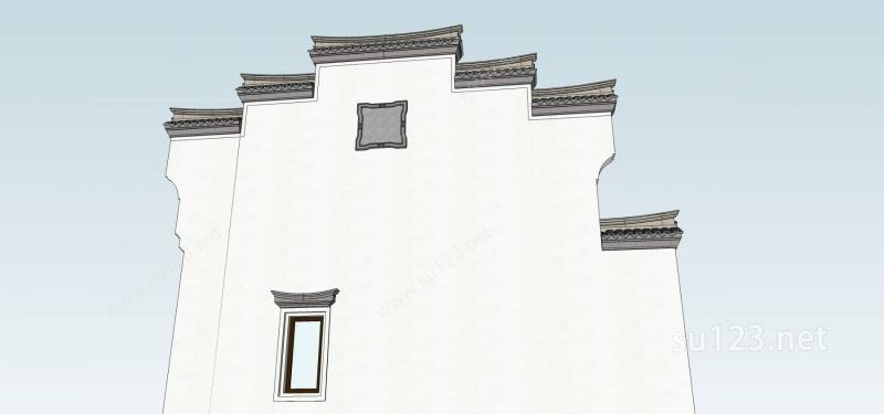 建筑构件-马头墙SU模型下载草图大师sketchup模型