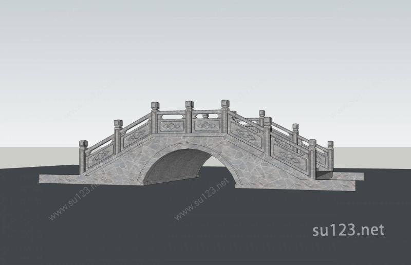 石拱桥SU模型下载草图大师sketchup模型