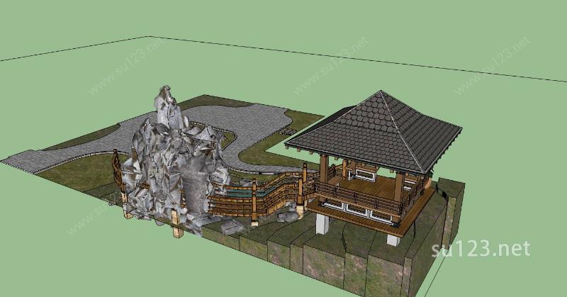 园林景观-亭SU模型下载草图大师sketchup模型