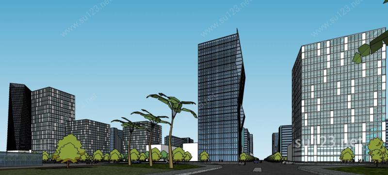 温江农科城城市规划SU模型下载草图大师sketchup模型