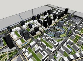 温江农科城城市规划SU模型