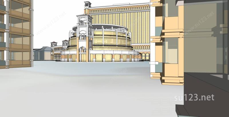 欧式风格城市规划SU模型下载草图大师sketchup模型