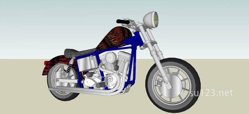 摩托车模型SU模型