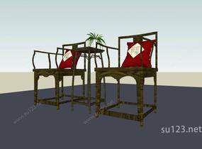 中式木椅SU模型