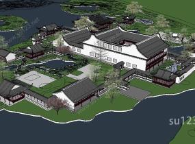 中式风格园林建筑SU模型