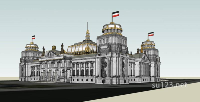 德国国会大厦SU模型下载草图大师sketchup模型