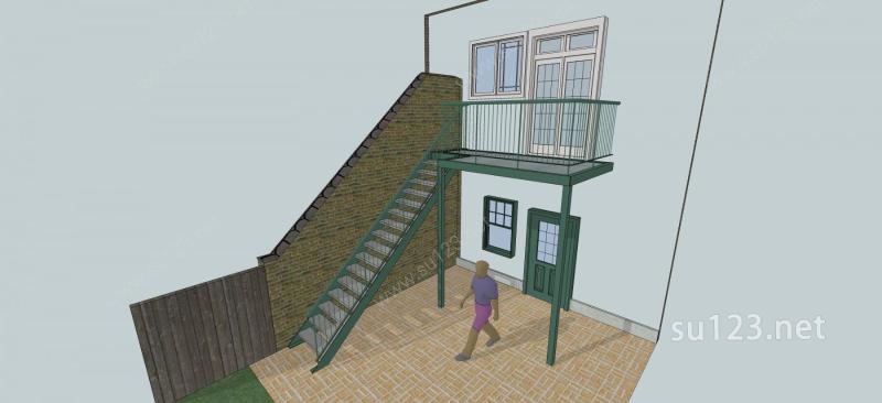 景观-入户楼梯SU模型下载草图大师sketchup模型