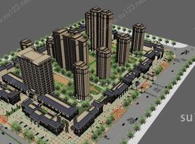 新古典风格高层综合住宅小区SU模型