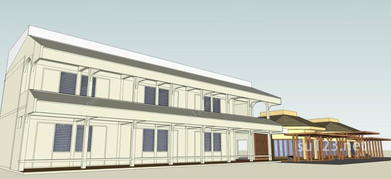 现代坡屋顶住宅SU模型下载草图大师sketchup模型