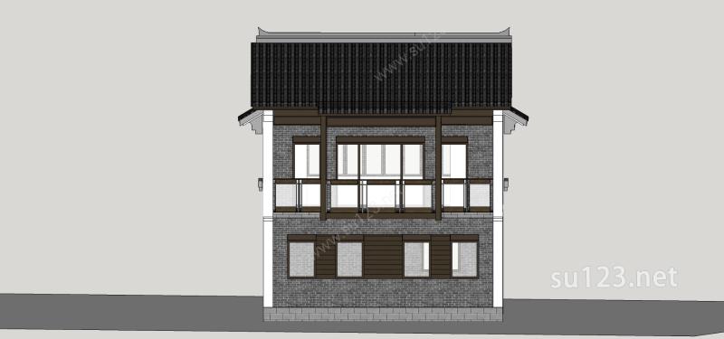 中式小别墅SU模型
