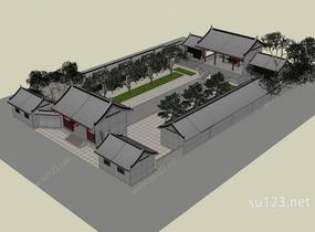 中式建筑SU模型