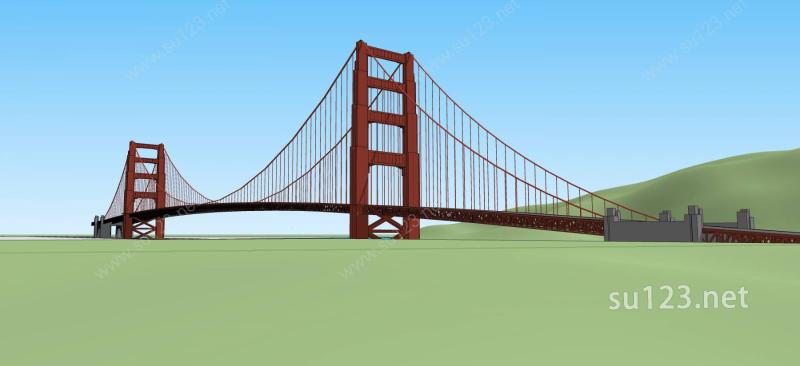 大桥景观SU模型下载草图大师sketchup模型