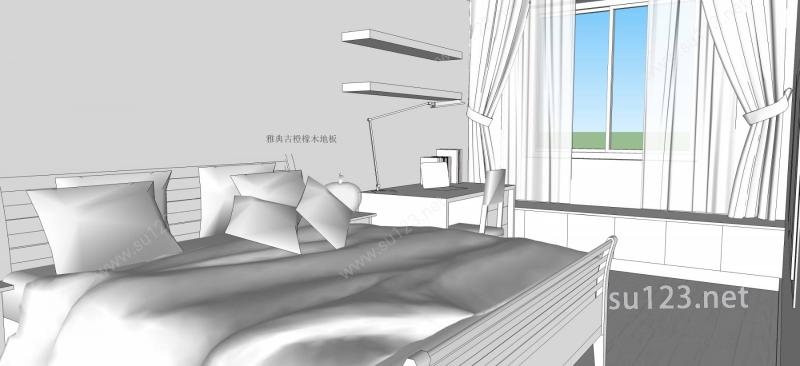 新中式公寓家装SU模型下载草图大师sketchup模型