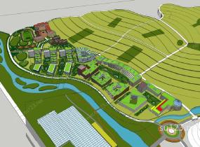 湿地公园及产业园区SU模型