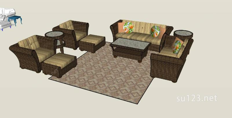 多个室内家具沙发SU模型下载草图大师sketchup模型