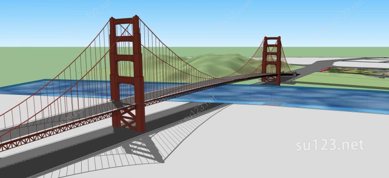 大桥景观SU模型下载草图大师sketchup模型