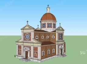 欧式教堂SU模型