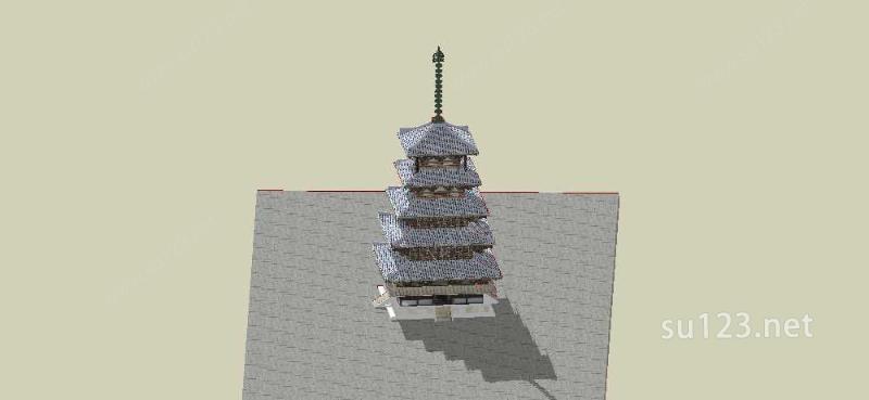 中式塔楼SU模型下载草图大师sketchup模型