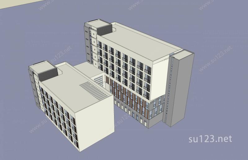 医院--病房楼SU模型下载草图大师sketchup模型