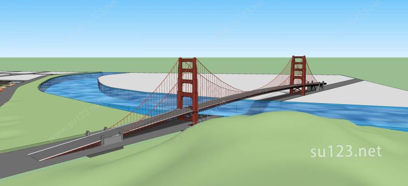 大桥景观SU模型