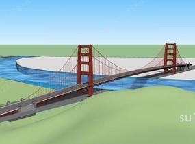 大桥景观SU模型