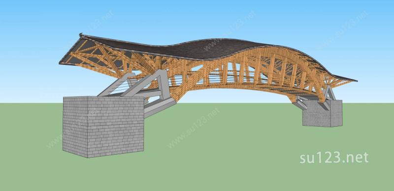景观–桥SU模型