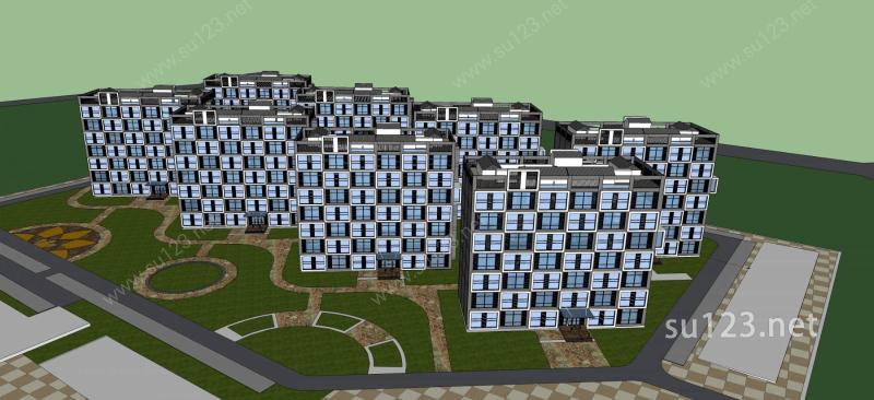 新中式风格住宅SU模型
