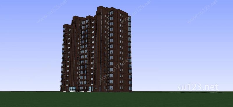 现代高层住宅SU模型