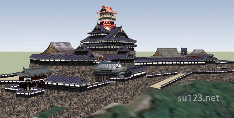 日式–寺庙SU模型