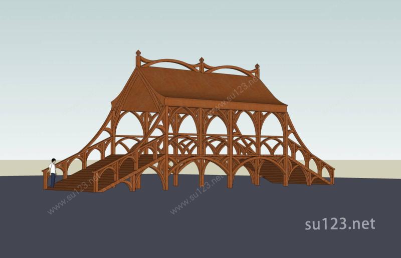 木桥SU模型