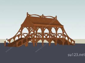 木桥SU模型