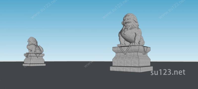 狮子雕塑SU模型