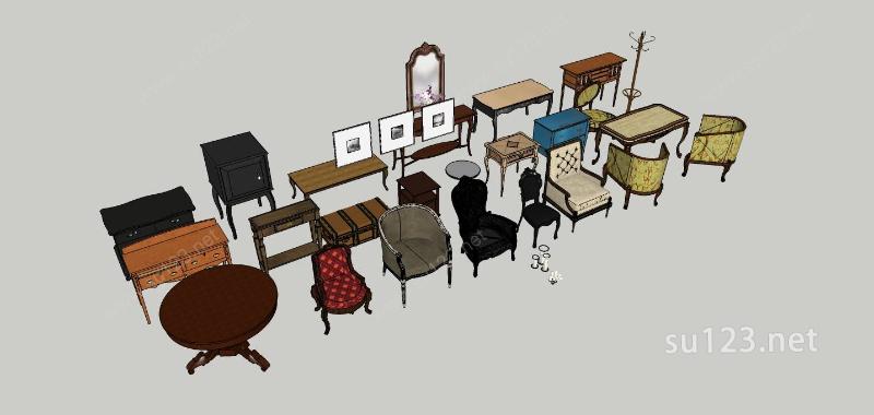 室内家具-沙发椅SU模型
