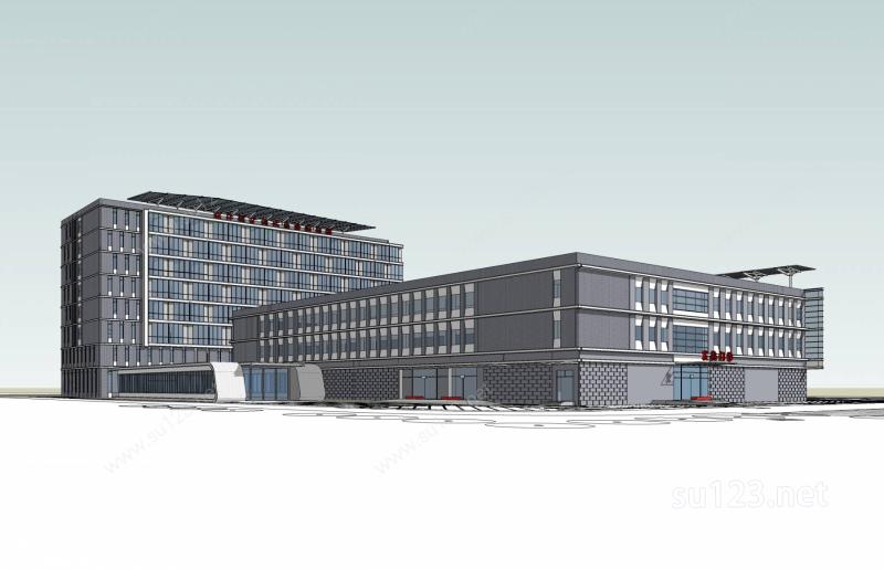 医院--病房楼SU模型下载草图大师sketchup模型