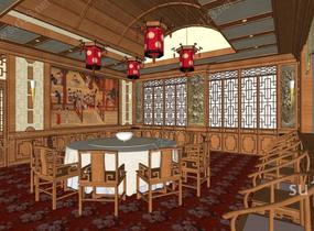 中式宴会厅SU模型