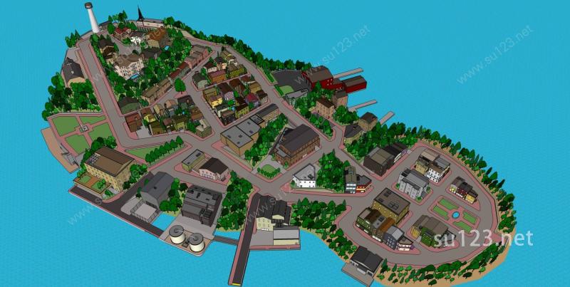 城市住宅规划SU模型