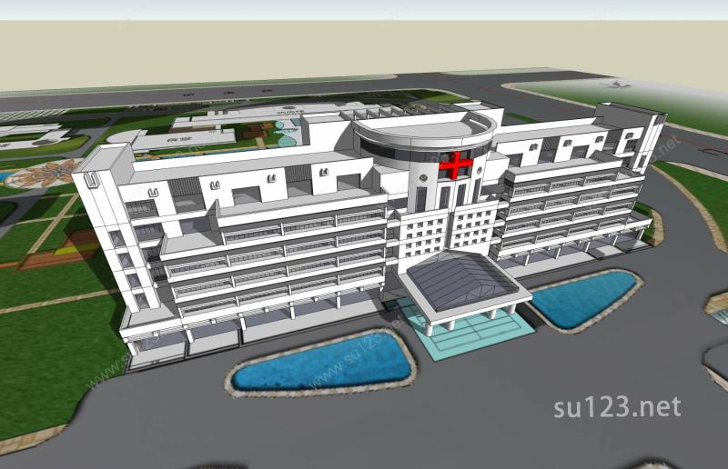 医院--门诊楼SU模型下载草图大师sketchup模型