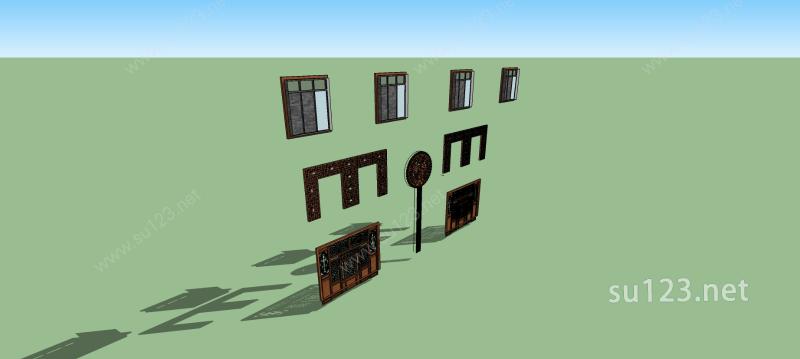 建筑构件-门窗SU模型