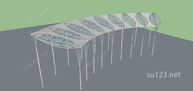 建筑构件-钢架结构SU模型下载草图大师sketchup模型