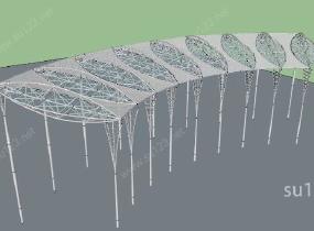 建筑构件-钢架结构SU模型