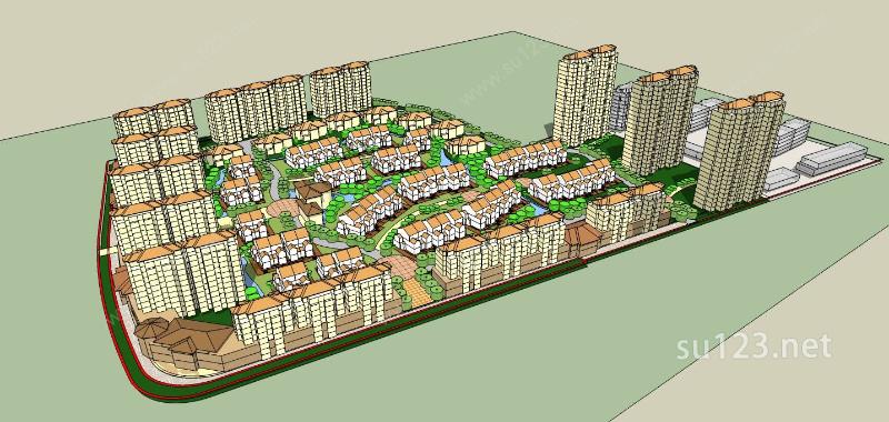 欧式住宅区规划SU模型
