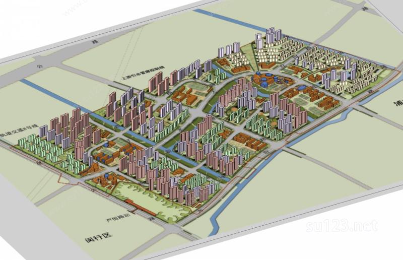 三林城市规划SU模型