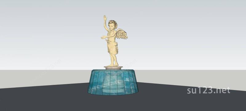 喷泉雕塑SU模型下载草图大师sketchup模型