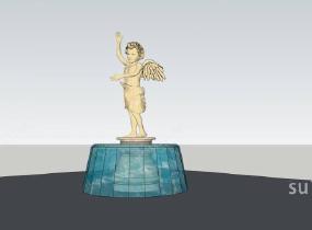 喷泉雕塑SU模型