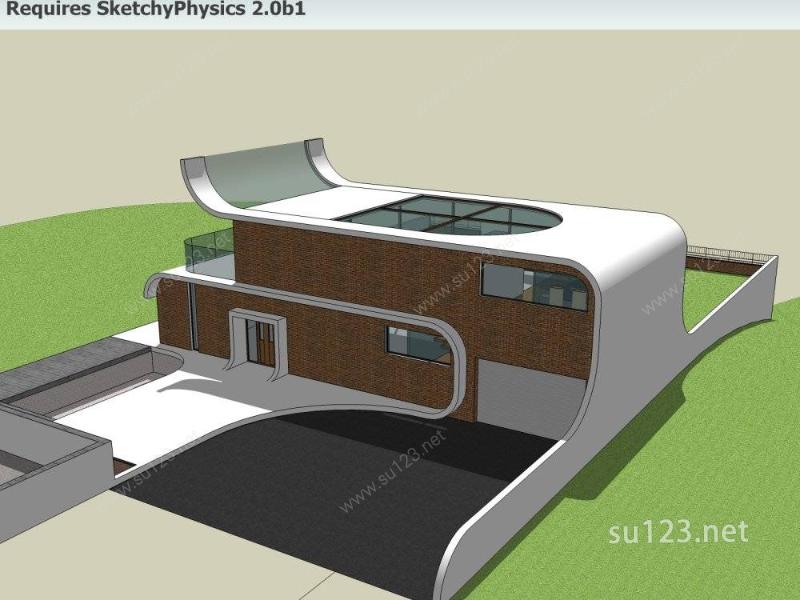 现代住宅工作室SU模型